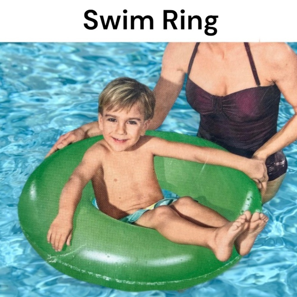NWT Water Sun & Fun Frosted 30” Inflatable Swim Ring, Pink or Green